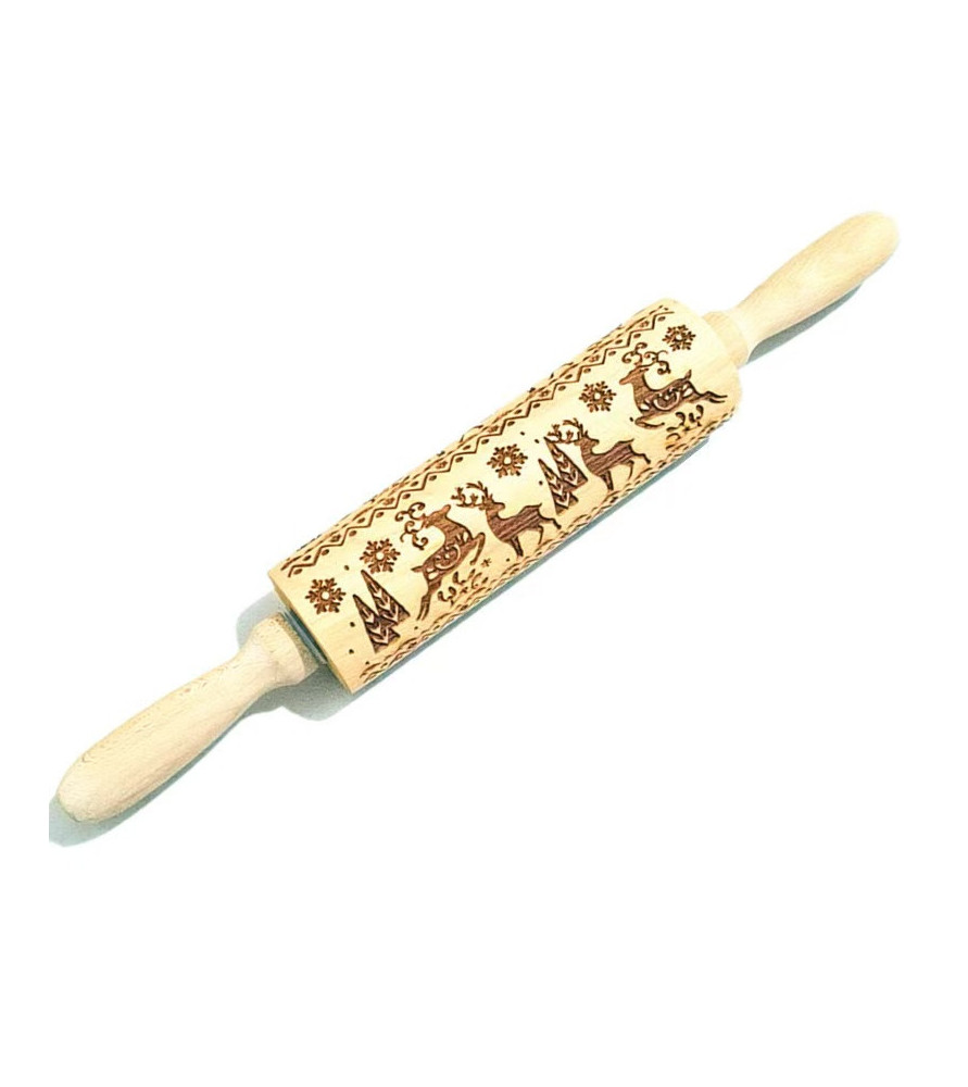 Holz Teigrolle 35cm mit individuellem Prägemotiv Holz Teigrolle 35cm mit individuellem Prägemotiv