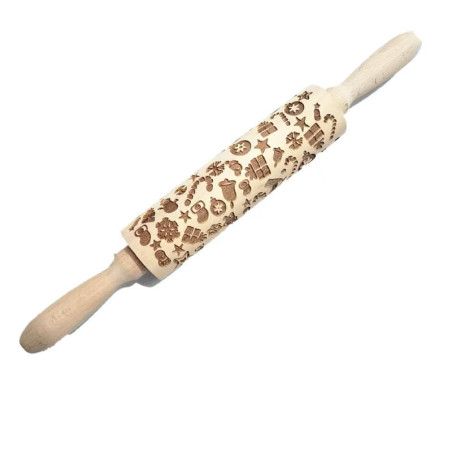 Holz Teigrolle 42cm mit individuellem Prägemotiv