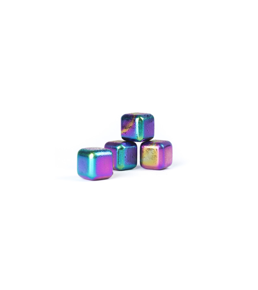 Frozen Steel stainless steel ice cubes rainbow