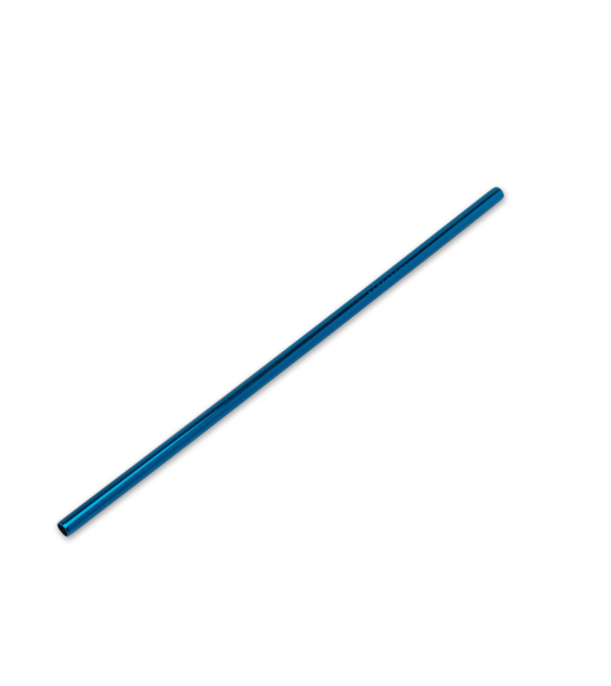 Stainless steel straw Blue 215 x 6 mm straight single