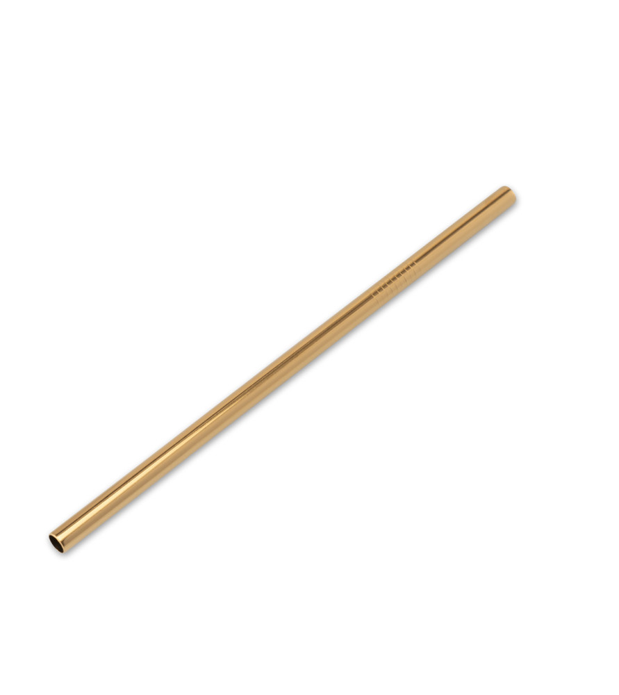 Stainless steel straw Gold 215 x 8 mm straight single