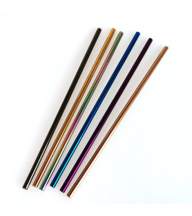 Stainless steel straw Black 215 x 8 mm straight single