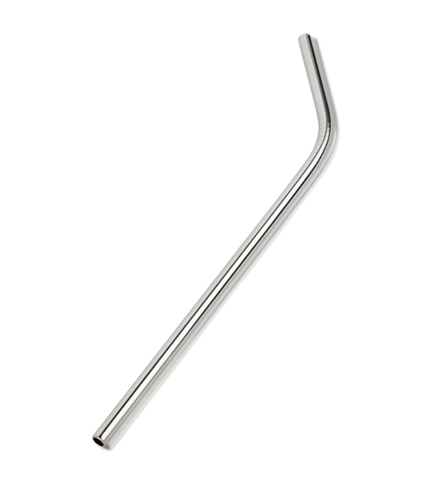 Stainless steel straw 215 x 8 mm bent single Stainless steel straw 215 x 8 mm bent single