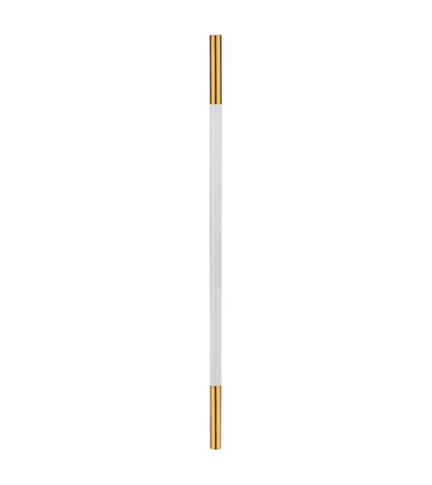 Deluxe Stainless steel straw White/Gold 215 x 6 mm straight single