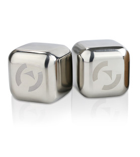 Laser engraving on one side of stainless steel ice cubes