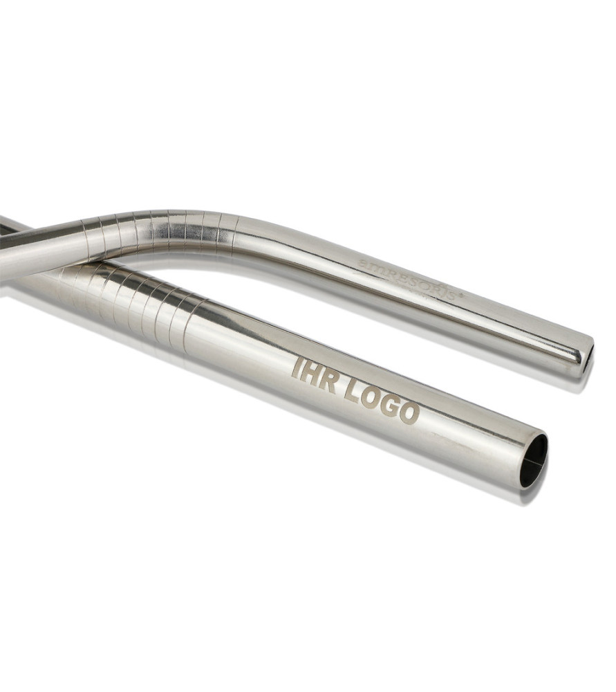 Laser engraving on one side of stainless steel drinking straws