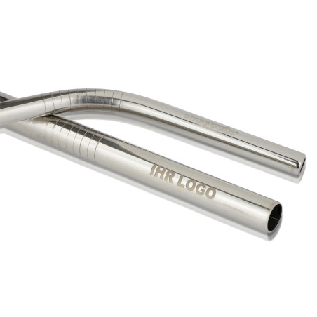 Laser engraving on one side of stainless steel drinking straws
